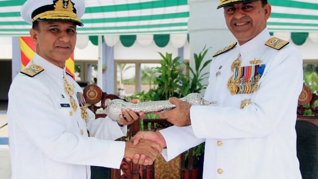 Admiral Amjad Khan Niazi takes over the command of the Pakistan Navy
